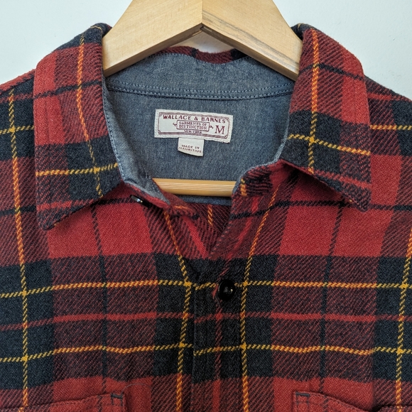 W&B J.Crew Flannel shirt (red, black, yellow) - Picture 5 of 5